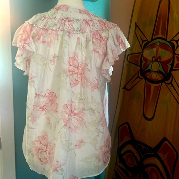 NWT La Vie by Rebecca Taylor Floral Peonies Top. - Picture 3 of 7